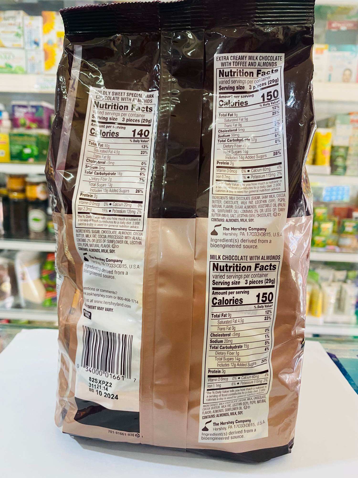 [date 07/2026] tách lẻ kẹo socola Mỹ Hershey’s milk 100g