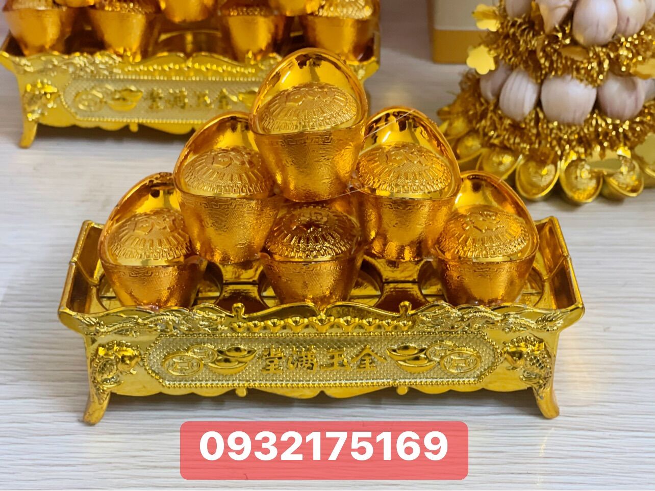Khay vàng thỏi chiêu tài lộc