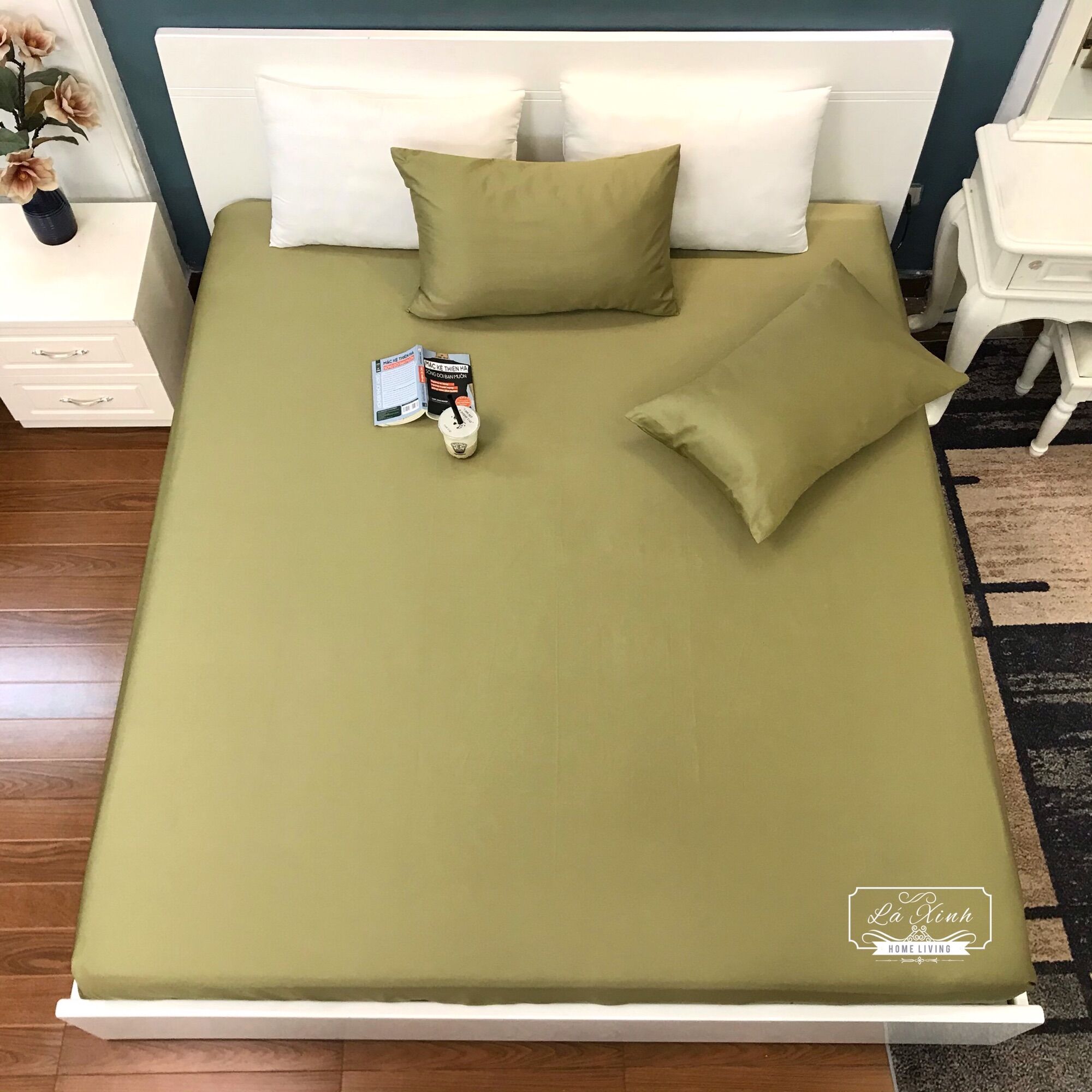Set ga gối lụa tencel 80s trơn