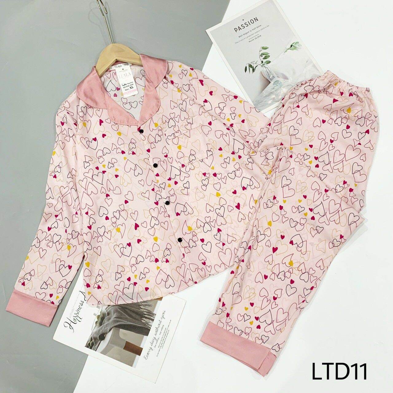 Bộ Pijama lụa mango tay dài có size