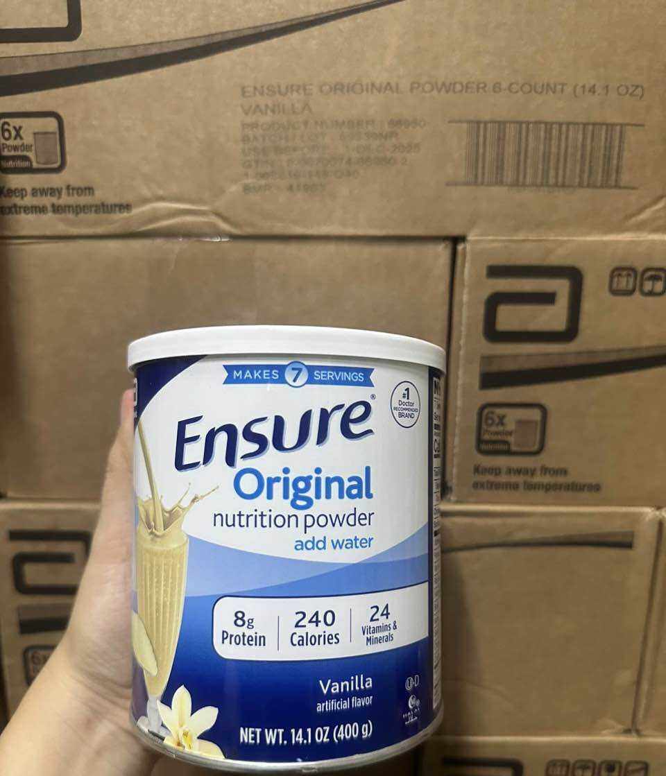 Sữa bột Ensure Original Nutrition Powder hương vanilla hộp 400g của Mỹ