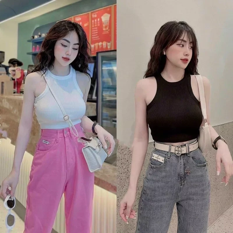 ÁO CROPTOP THUN KIỂU BA LỖ ĐẸP B999