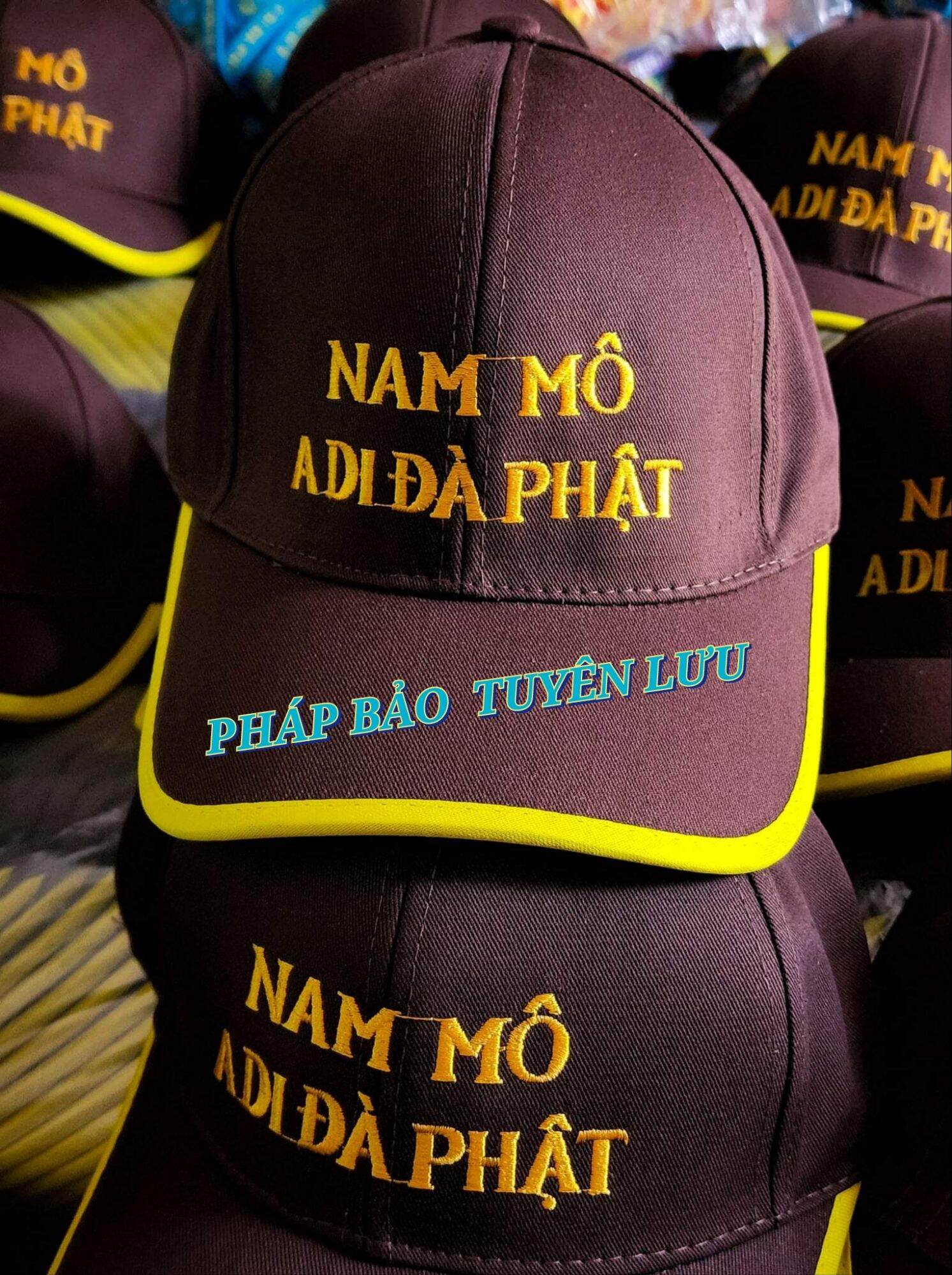 Nón thêu danh hiệu nam mô a di đà phật