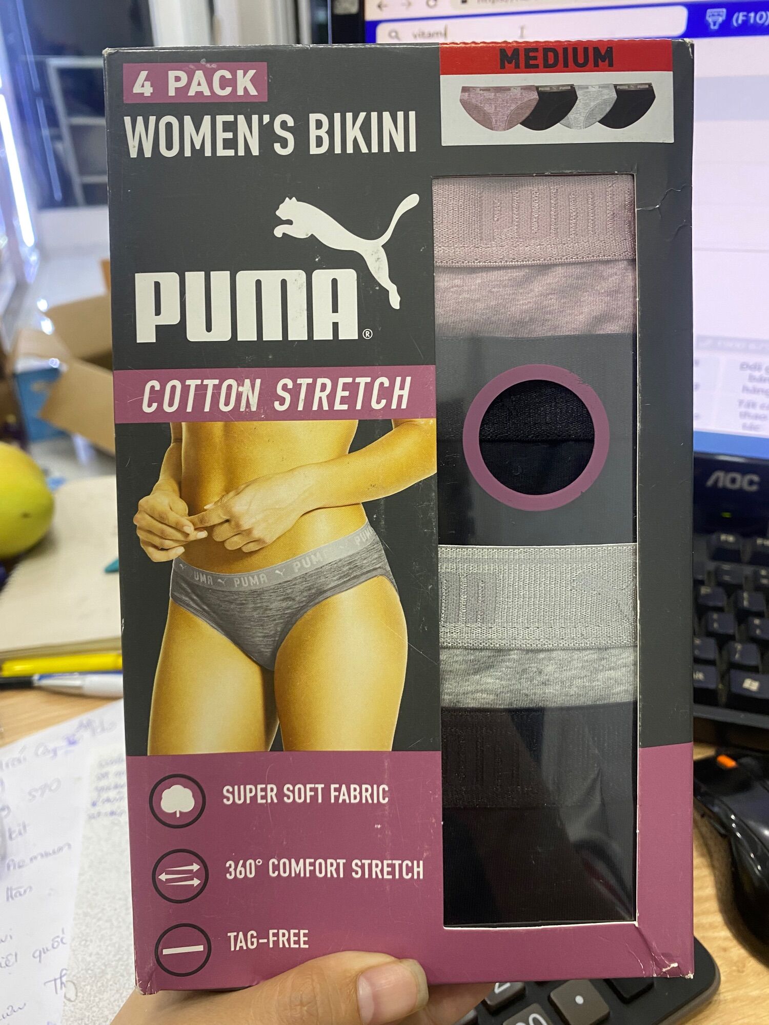 Set 4 sịp Puma cotton size m
