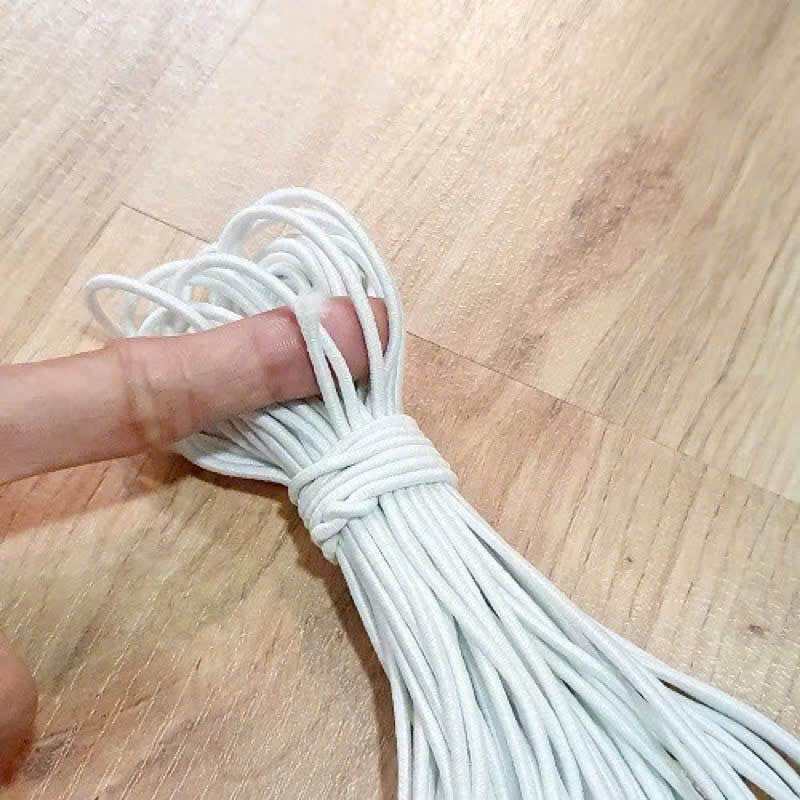 Dây thun tròn mềm 2mm, chun nút (bó 10 mét) làm nút áo 2 màu đen, trắng ST1