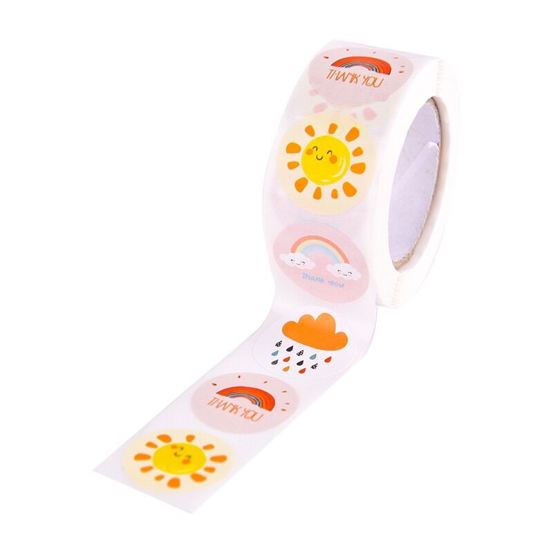 set 100 tem dán/ nhãn dán Thank you mẫu 6 size 2.5 cm
