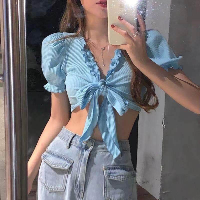 [HCM]ÁO CROPTOP CỘT DÂY TRƯỚC XINH XẮN