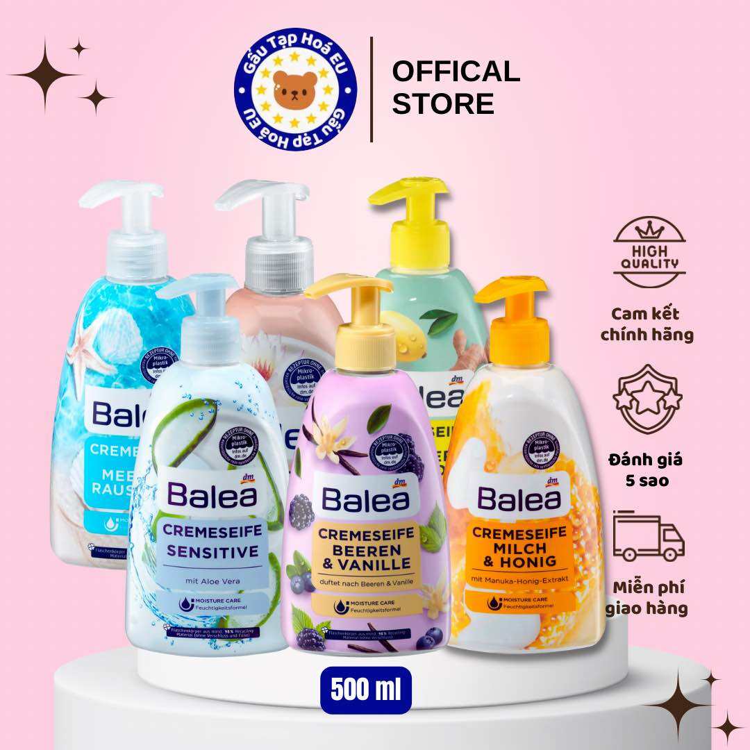 Nước Rửa Tay Balea Diệt Khuẩn Dưỡng Ẩm Da Tay vị chanh gừng và mật ong