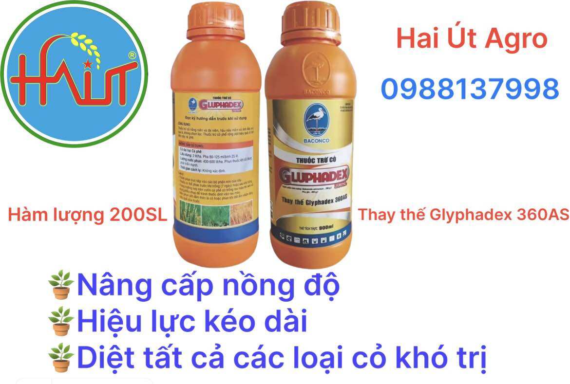 Thuốc trừ cỏ gluphadex 200sl 900ml - baconco thay thế cỏ cháy và cỏ lưu dẫn