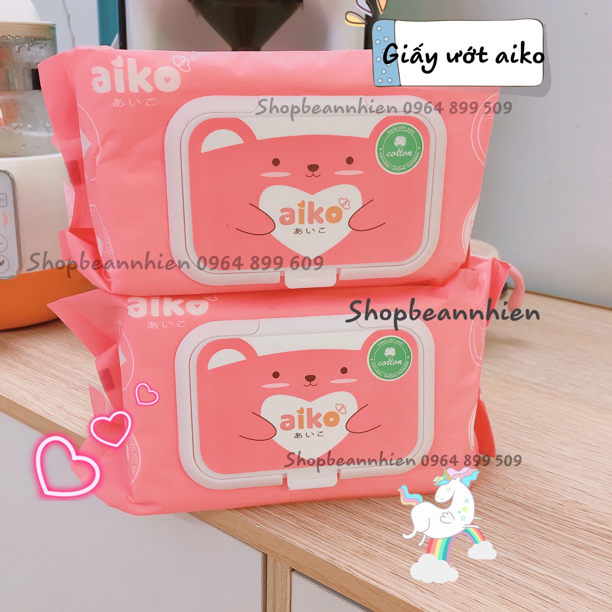 Giấy ướt aiko 100 tờ-Giấy ướt không màu không mùi aiko