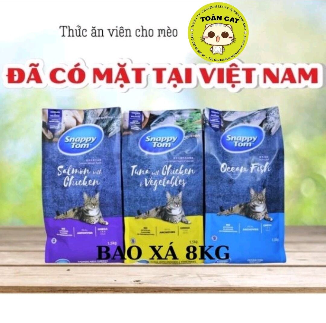 [8kg]Hạt Snappy Tom cho mèo bao 8kg-Thức ăn hạt khô cho mèo