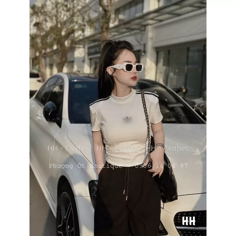 Áo thun ngắn tay thêu chữ xinh cực dat1