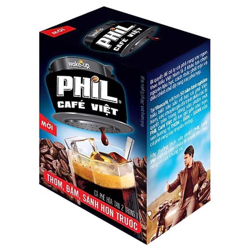 ComBo 2 Hộp Cà Phê Đen Phil Thơm Ngon Sánh Đậm (15gói x 16gram) DATE MỚI