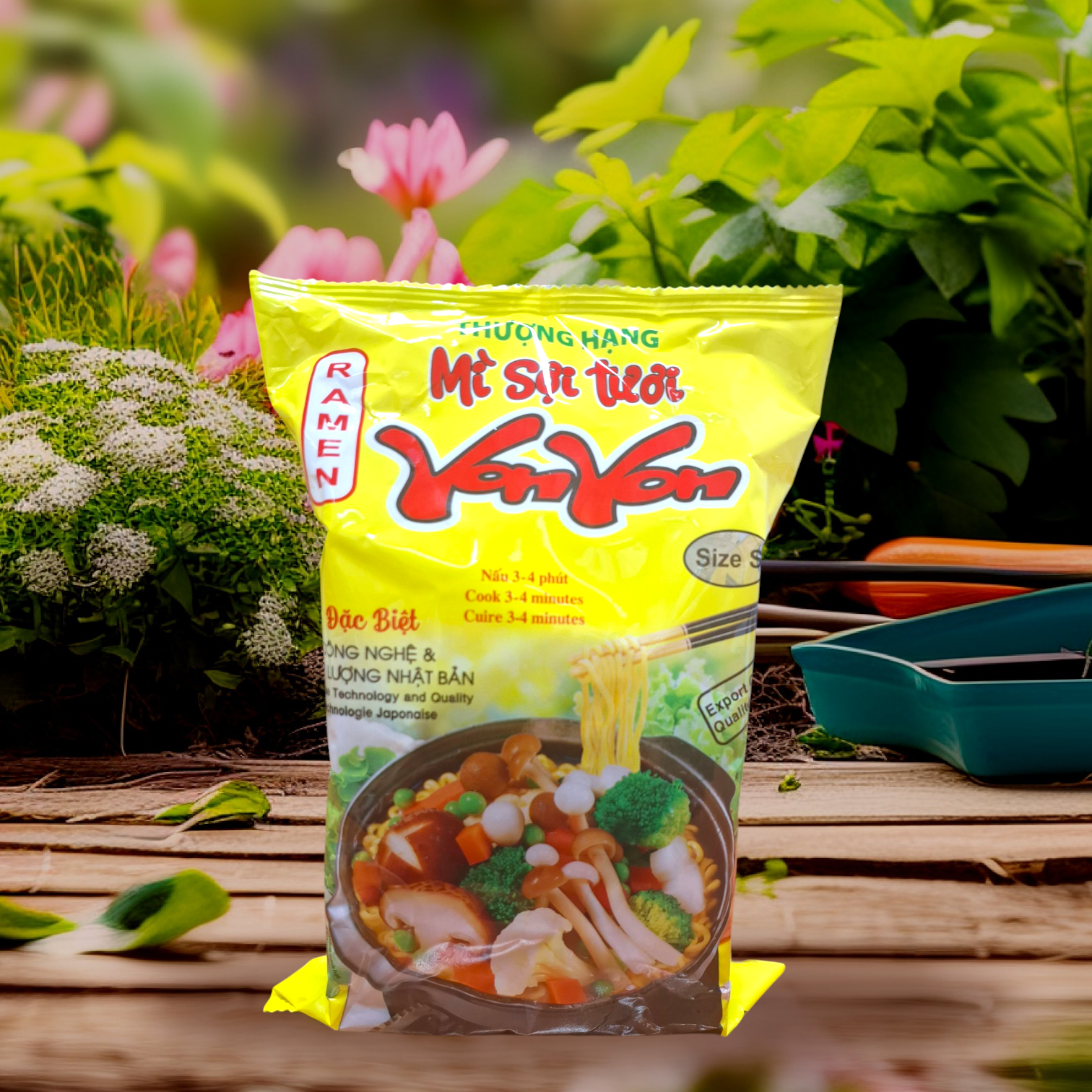 Combo 3 gói mì sợi tươi (vắt tròn) Yon Yon - Hương Xưa 150gr/gói