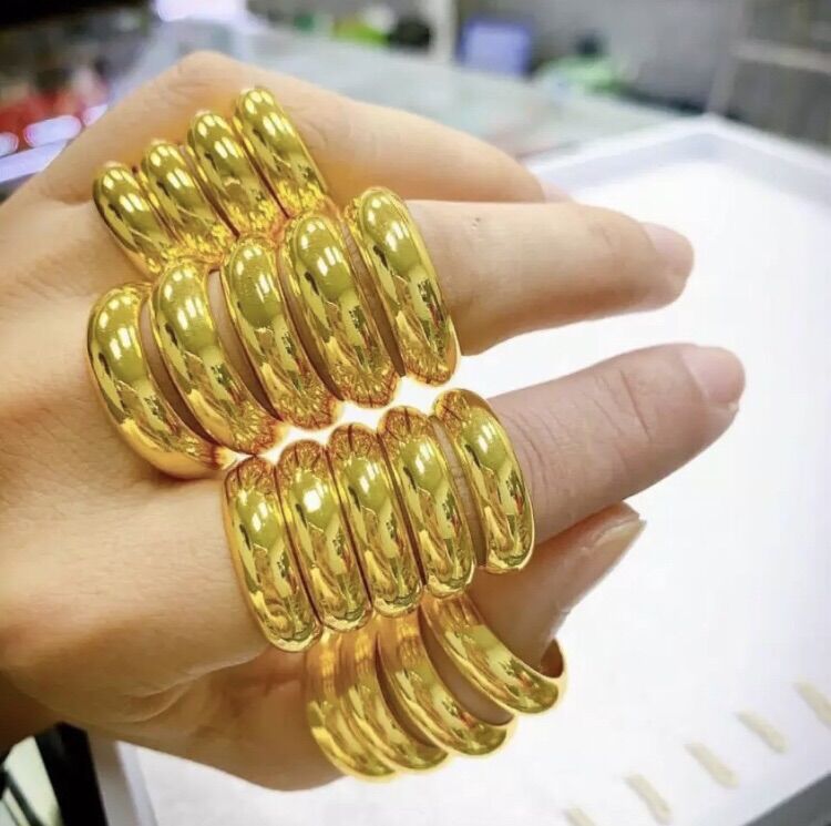 Nhẫn trơn 5 chỉ mạ vàng 24k in 9999