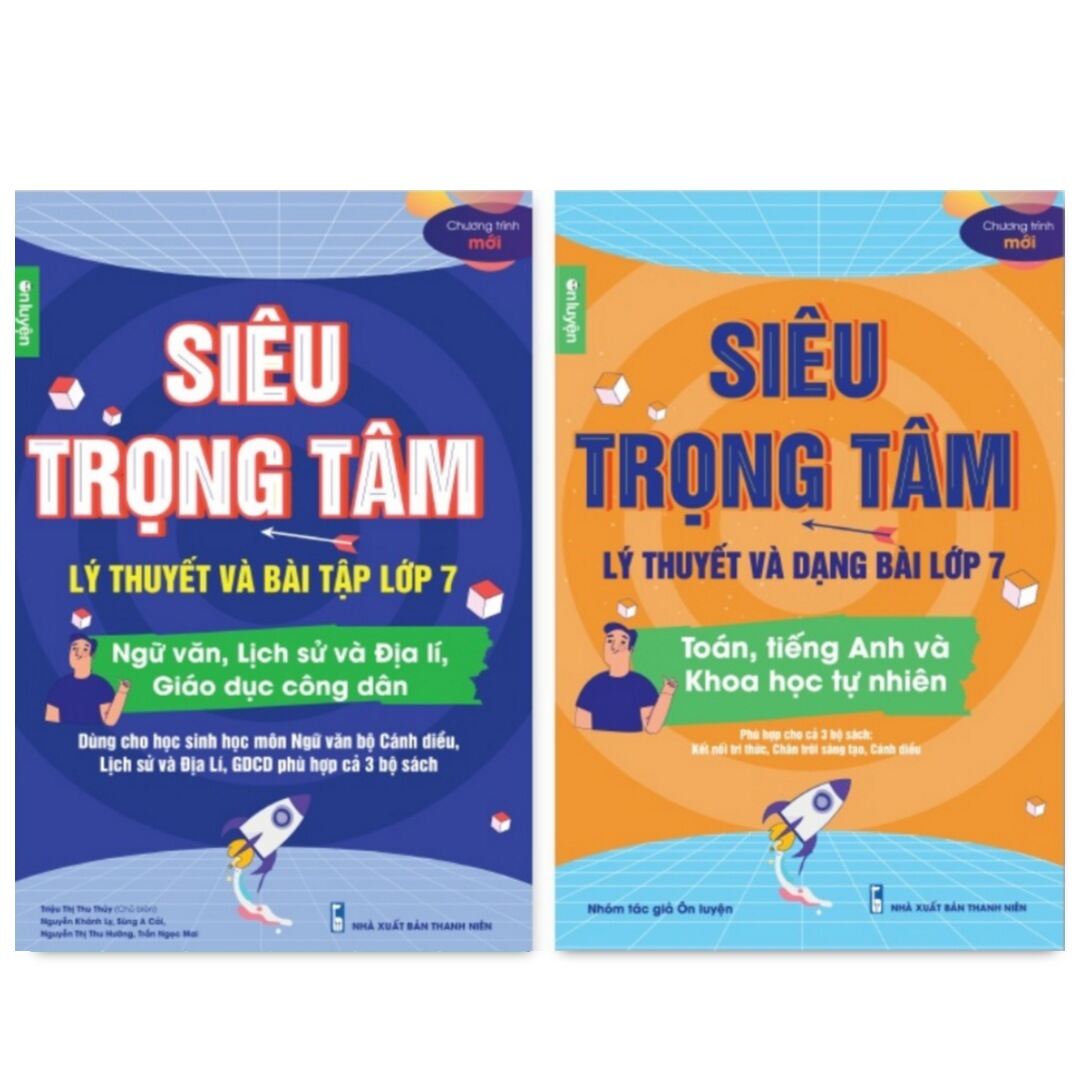 Combo 2 Cuốn Siêu Trọng Tâm Lớp 7 (Cánh Diều) Toán Tiếng Anh KHTN Và Văn KHXH sổ tay