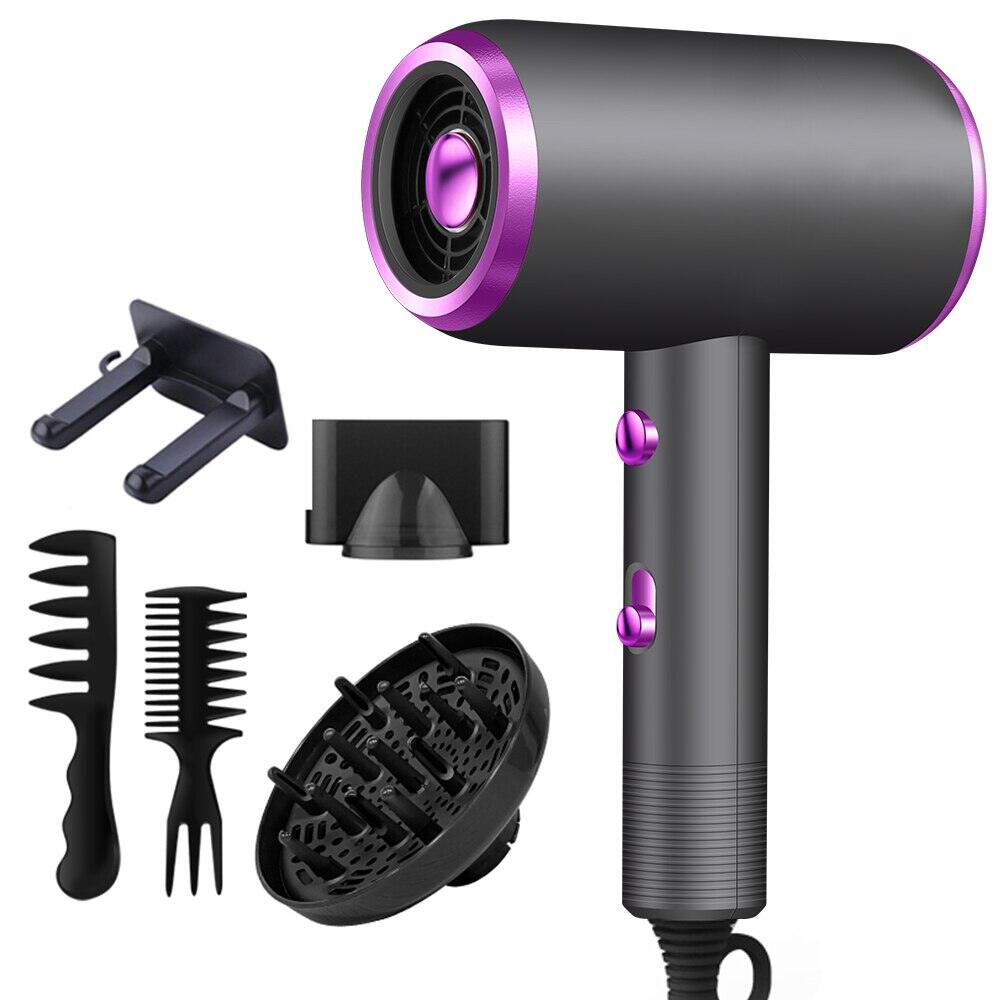 Máy sấy tóc ion 1800w có máy khuếch tán nhiệt độ không đổi nanoe không khí thu thập tán xạ điều khiển không khí nóng/lạnh hộ gia đình abs chất liệu phích cắm euro tiêu chuẩn