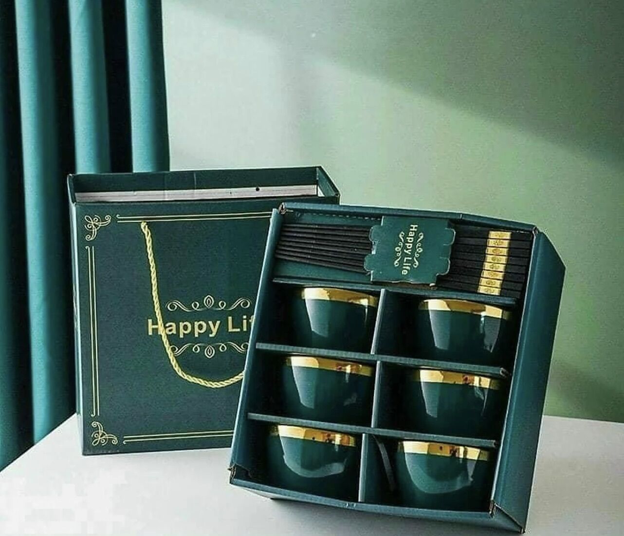 Bộ 6 bát sứ viền vàng phong cách châu Âu sang trọng
