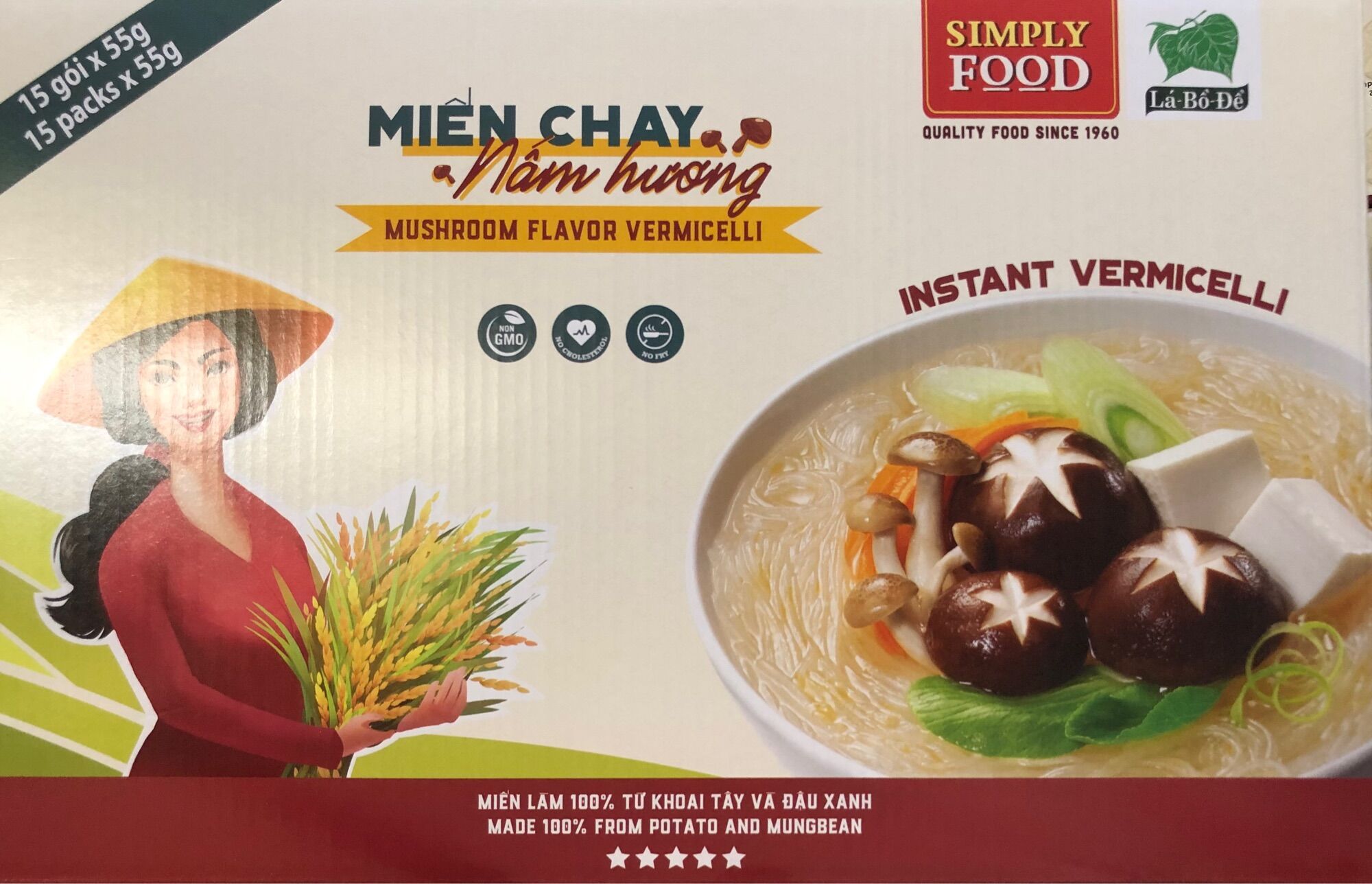 Miến chay Nấm Hương gói (15 gói/ thùng) - Vermicelli