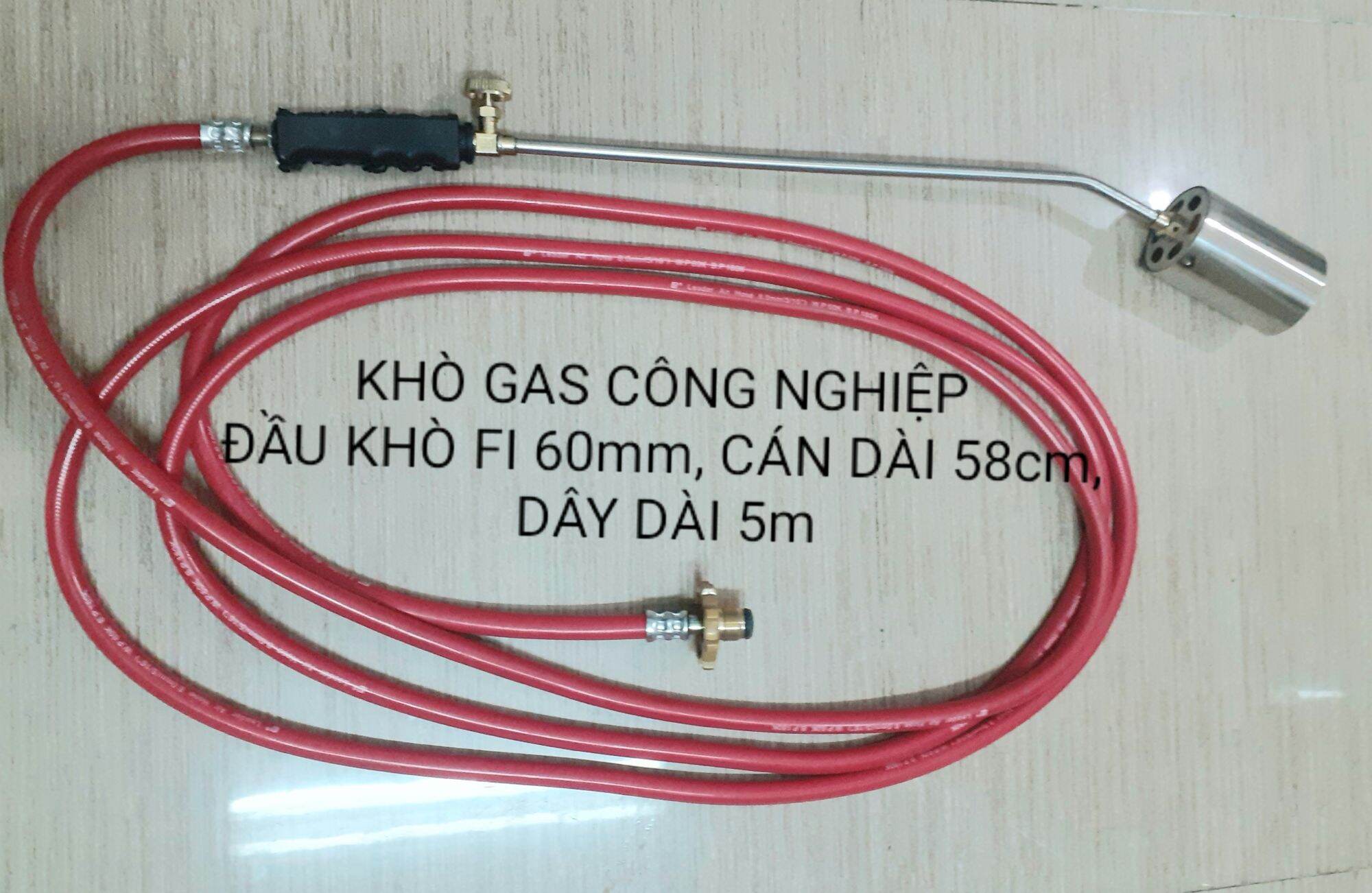 Đuốc khò ga công nghiệp dây 5m, đầu khò phi 60mm ( khò trâu, bò...)