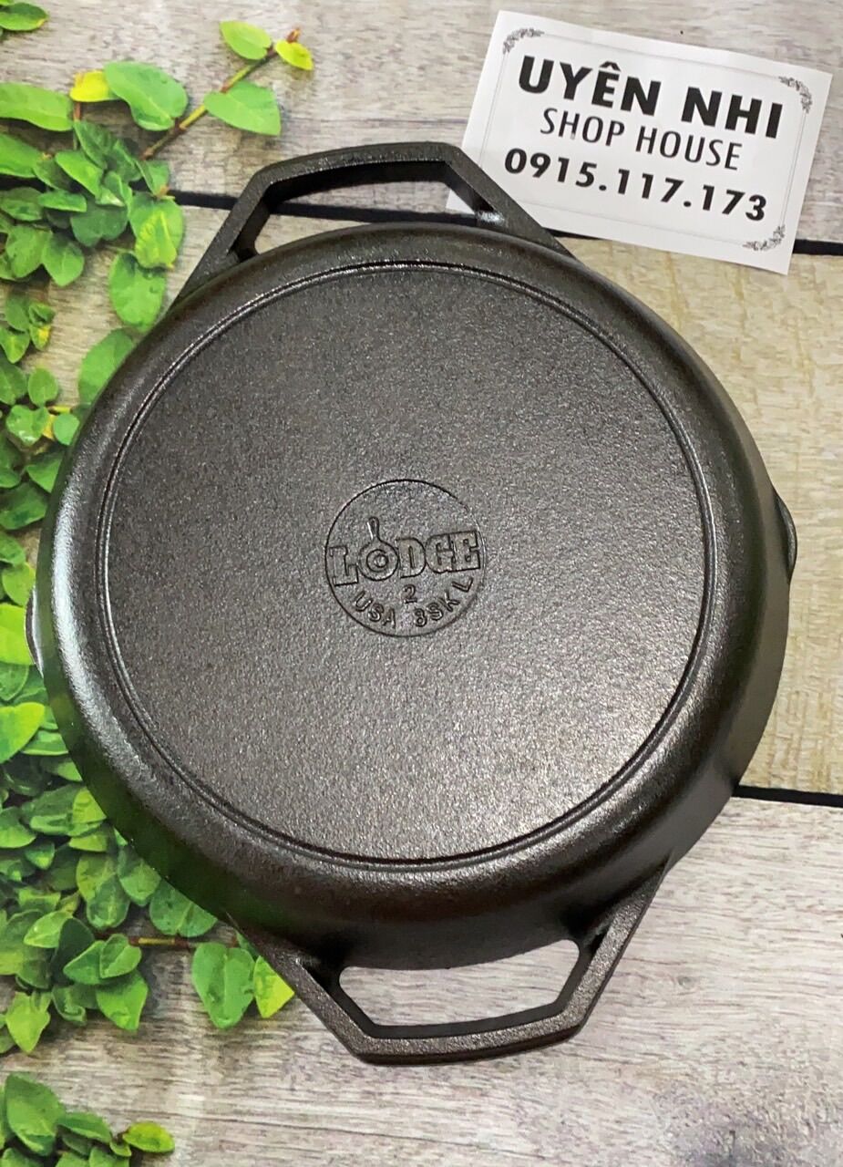 Chảo gang lodge 26cm 2 quai cầm
