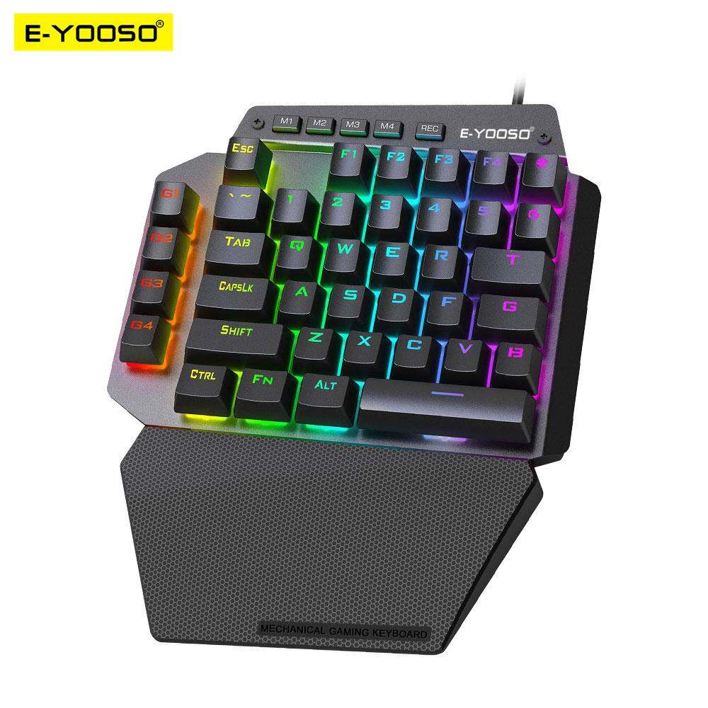 E-yooso K700 Rgb Bàn Phím Cơ Chơi Game Một Tay 44 Phím Có Thể Lập Trình Red Switch Có Dây Cho Máy Tí