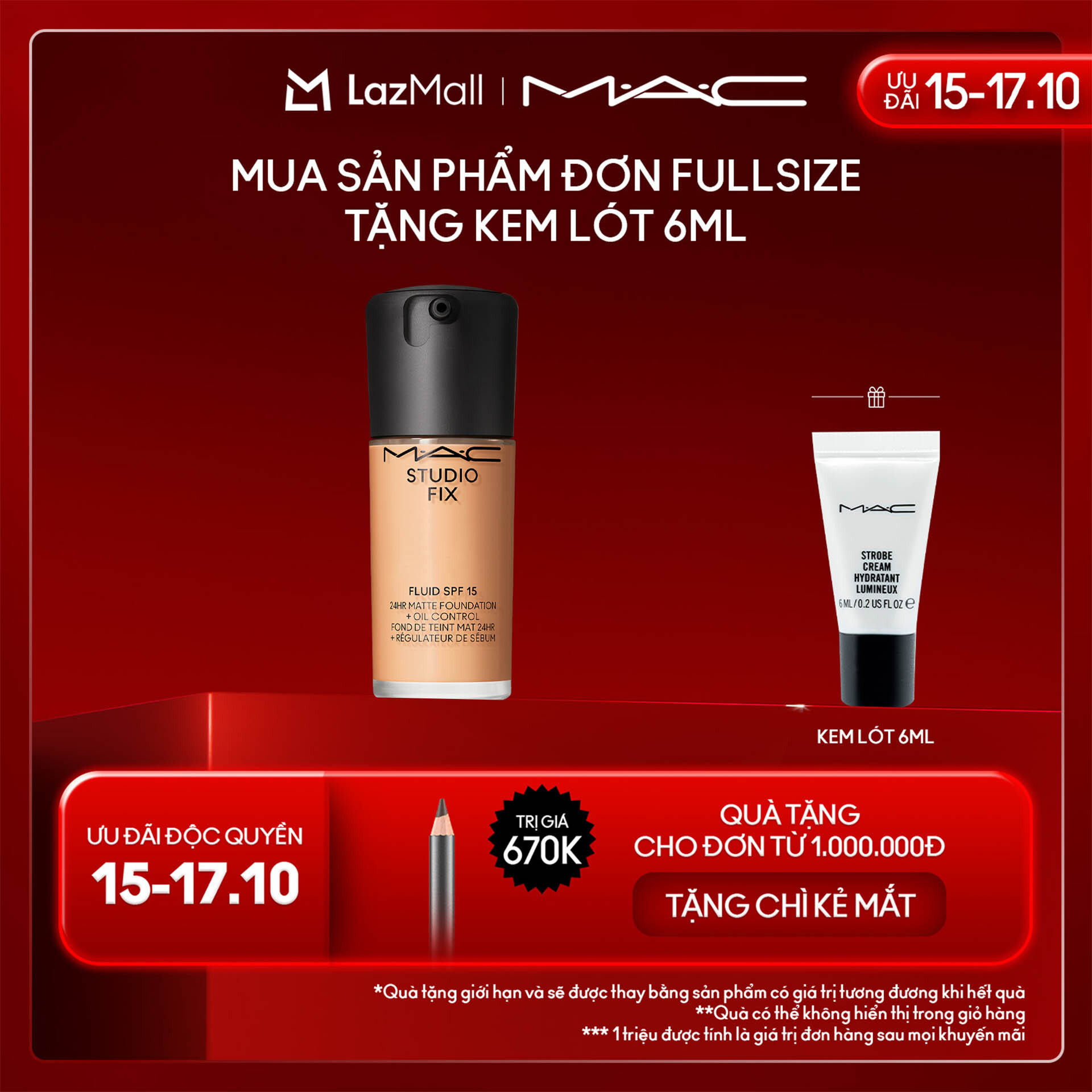 MAC Kaizen Studio Fix Fluid SPF 15 /Kem nền dưỡng da, độ che phủ linh hoạt từ trung bình tới cao, dành cho da thường và da dầu - kem nền bán chạy cho lớp nền lì mềm mịn
