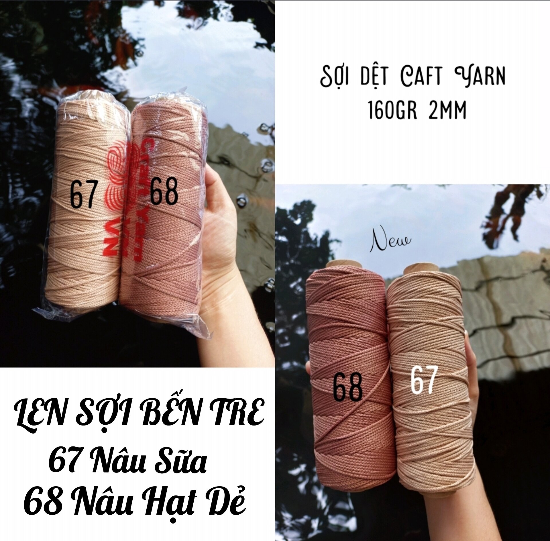 Dệt Craft Yarn 2mm trơn
