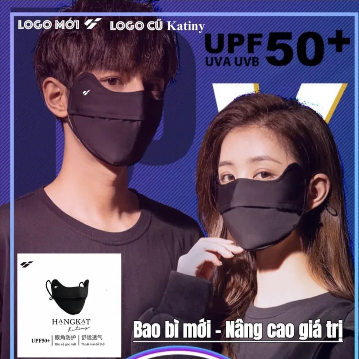 Khẩu Trang Katiny Chính Hãng, Chống Nắng Và Tia UV 99% Mỏng Và Mát, Unisex Phù Hợp Cả Nam Và Nữ