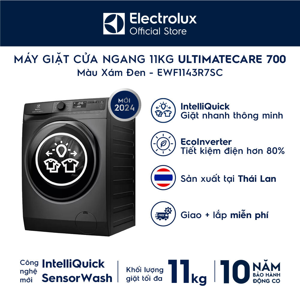 [MỚI] Máy giặt cửa ngang Electrolux 11kg UltimateCare 700 EWF1143R7SC Inverter - Free Giao lắp