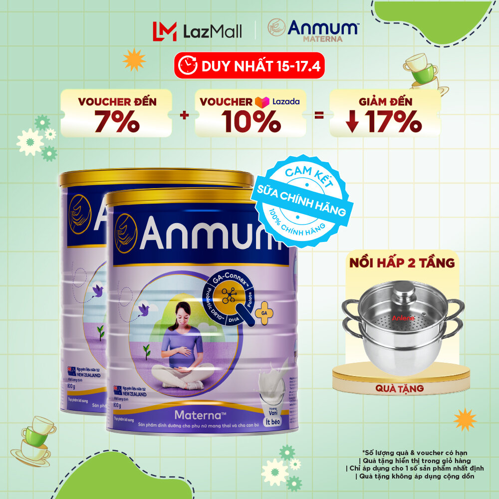 [Voucher giảm đến 26%]Combo 2 Sữa Bột Dành Cho Mẹ Bầu Anmum Materna Hương Vani 800G
