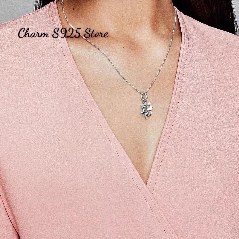 PAN ALE CHARM TREO CỎ 4 LÁ BẠC S925 CAO CẤP