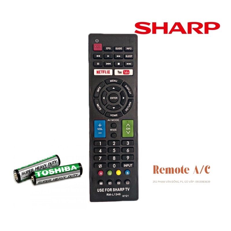 Remote tv sharp 1346