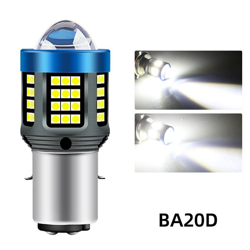 Đèn Pha LED H4 BA20D H6 Cho Xe Tay Ga CSP 12V 6000K (Trắng/Vàng)