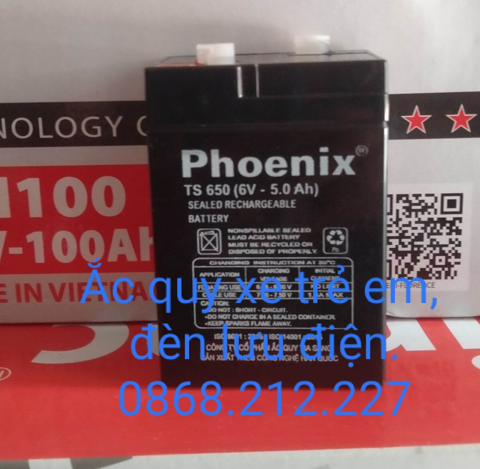 Ắc quy 6v. 5a xe trẻ em, đèn lưu điện, quạt tích điện