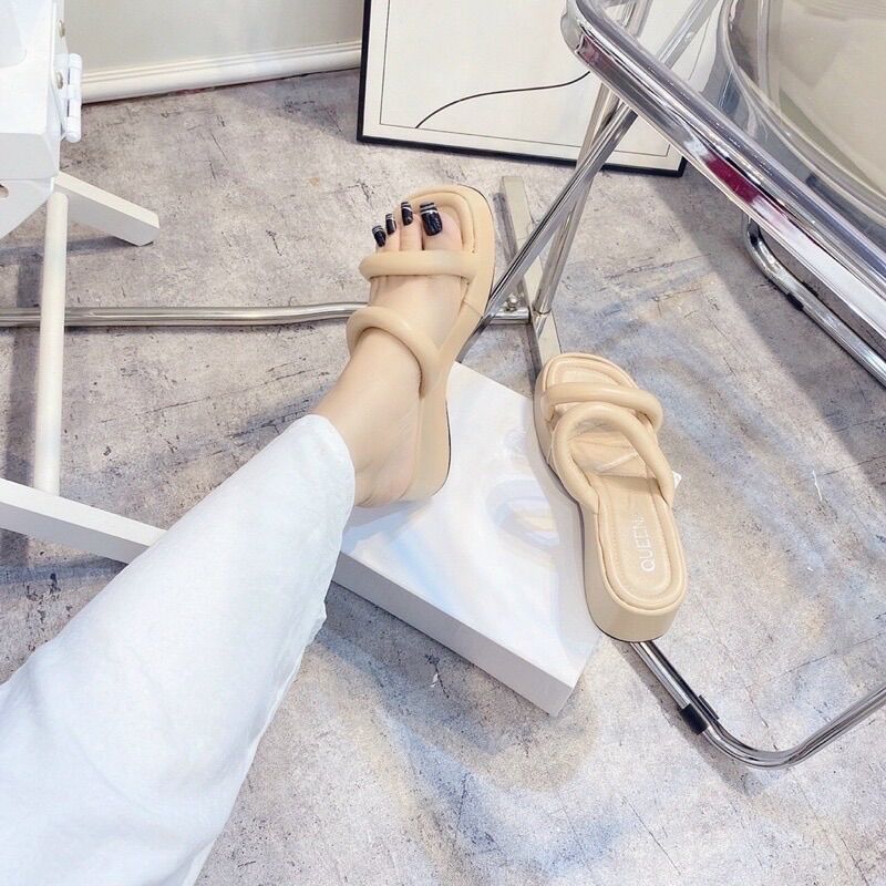 Dép đế xuồng 6 phân MAILIAA 2 quai tròn đế queena