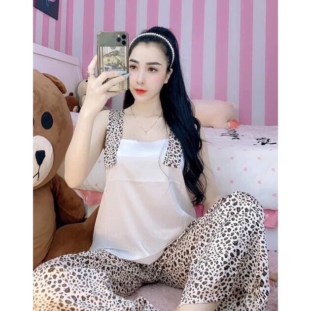 ĐỒ BỘ LỤA LATIN PIJAMA DÂY QD FREESIZE DƯỚI 60kg