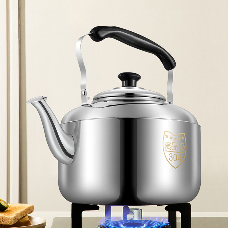 Ấm Đun Nước Bằng Thép Không Gỉ 304 Ấm Trà Dung Tích Lớn Gia Dụng Bếp Từ Lửa Bằng Củi Kiểu Cũ Dùng Cho Bếp Ga Gas