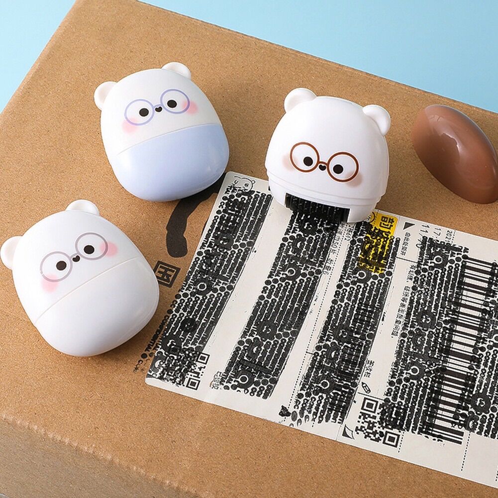 Con dấu lăn dễ thương 2in1 che thông tin cá nhân, đơn hàng - bảo vệ quyền riêng tư