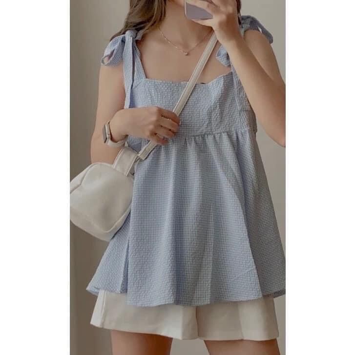 Set áo xốp 2s babydoll xanh biển 60-90kg