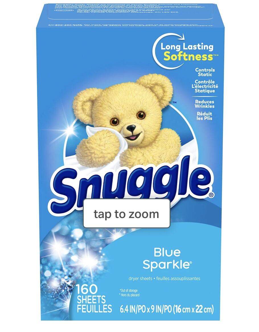 Giấy thơm quần áo Snuggle Blue Sparkle Farbic Softener Dryer Sheet 160 tờ (hàng Mỹ) USA
