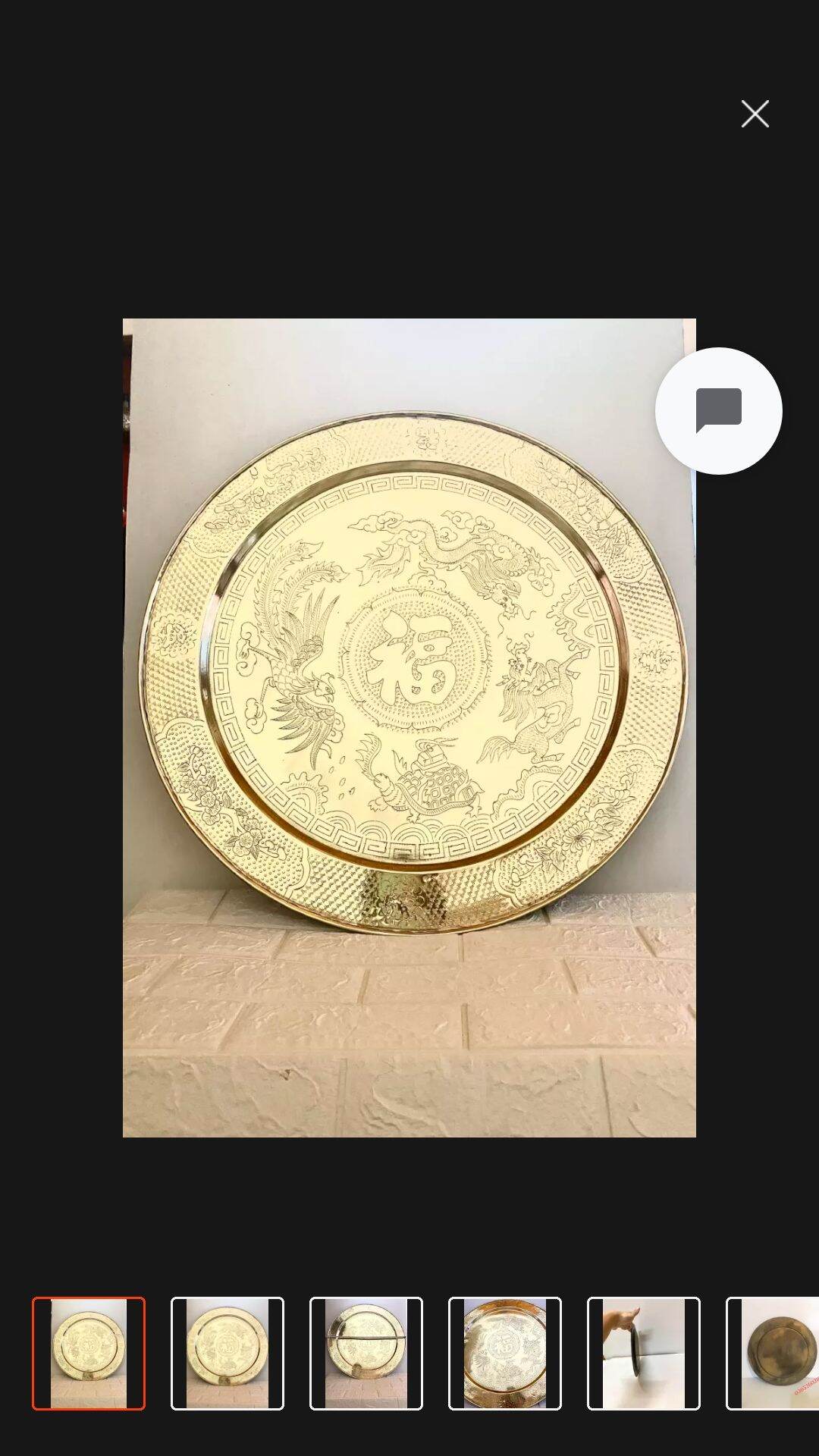 MÂM Đồng 60cm  trạm hoa văn ( long ly quy phụng)