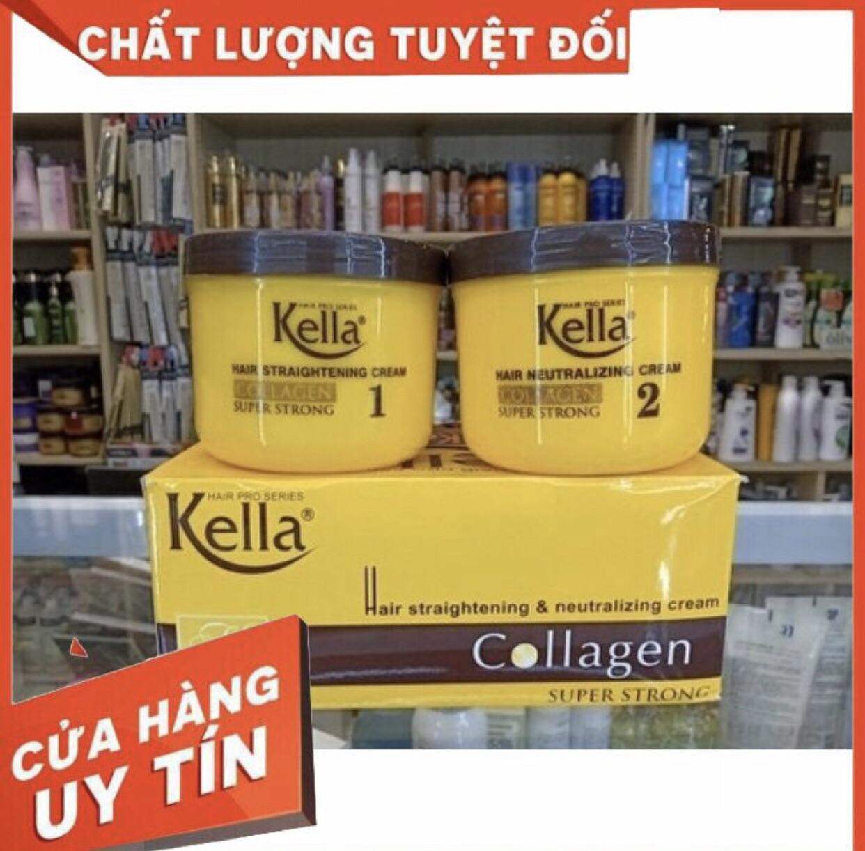 Kem duỗi tóc collagen kella SUPPER STRONG (500ml *2) - duỗi siêu khỏe - tóc thẳng siêu bóng