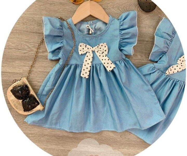 Đầm xanh cánh tiên cho bé
