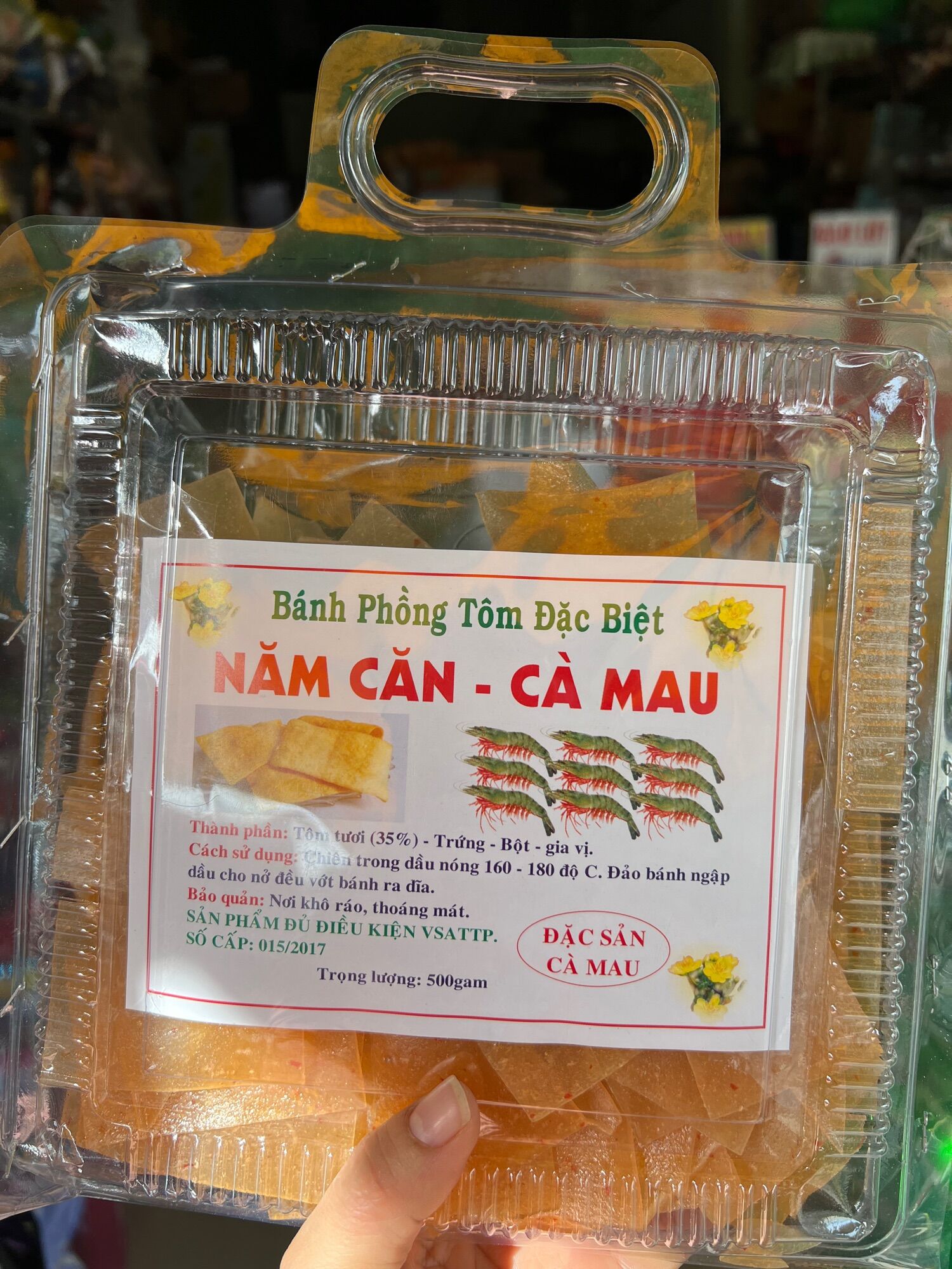 Bánh phồng tôm năm căn túi 500 gram
