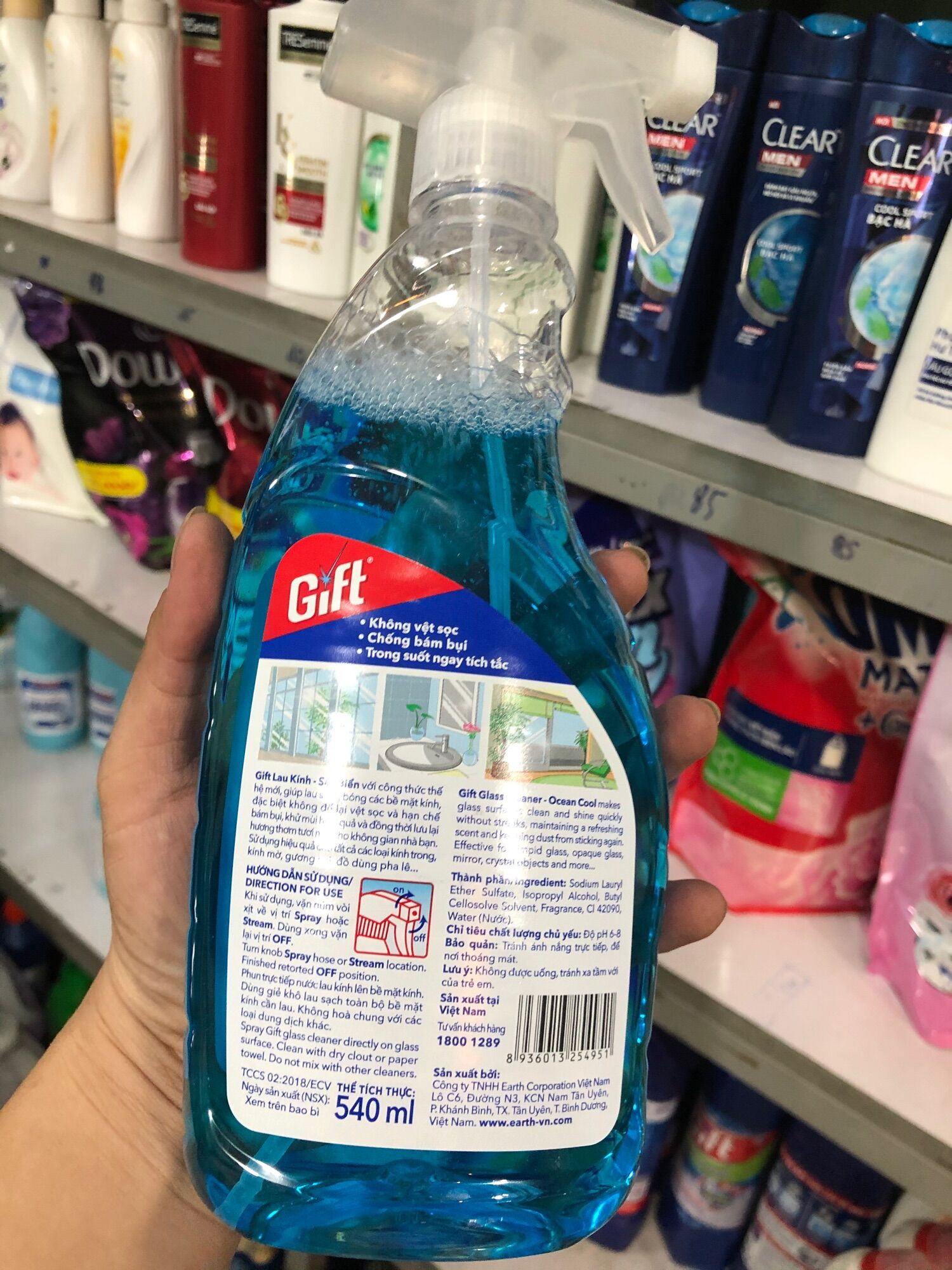 Combo 2 chai Nước lau kính siêu sạch Gift chai 580ml