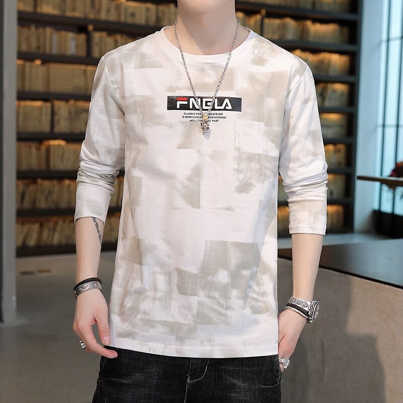 Áo Thun Dài Tay Siêu Mỏng Cổ Tròn Mùa Hè Cho Nam Đi Làm Quần Áo Bảo Hộ Lao Động Phong Cách Hàn Quốc Chất Liệu Cotton Thường Ngày
