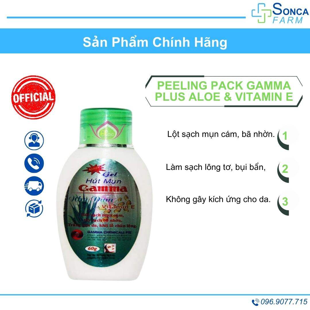 Keo lột mụn gamma peeling pack plus aloe & vitamin e chai 60g, chai 200g