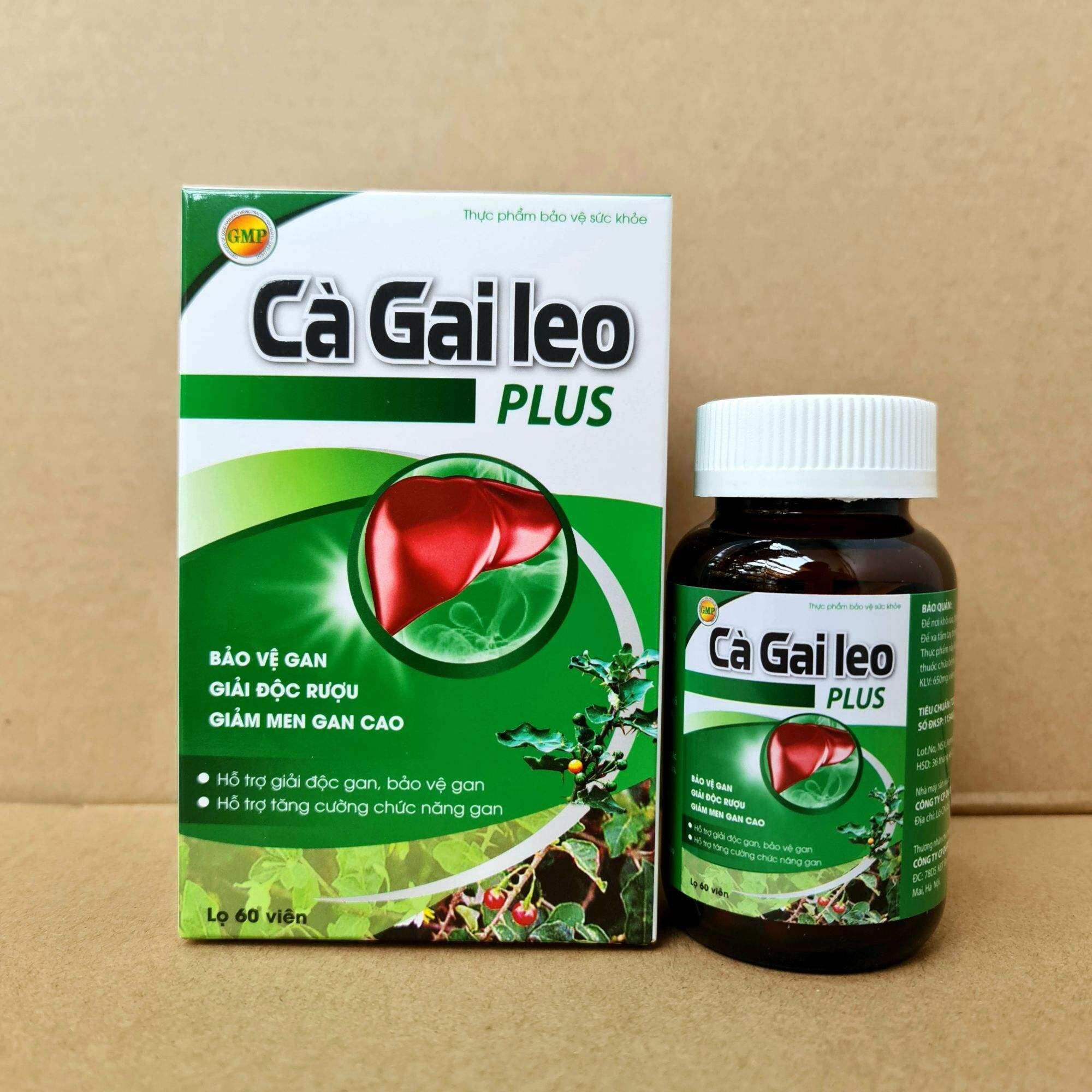 Bổ gan cà gai leo Plus giải độc, hạ men gan - Hộp 60 viên