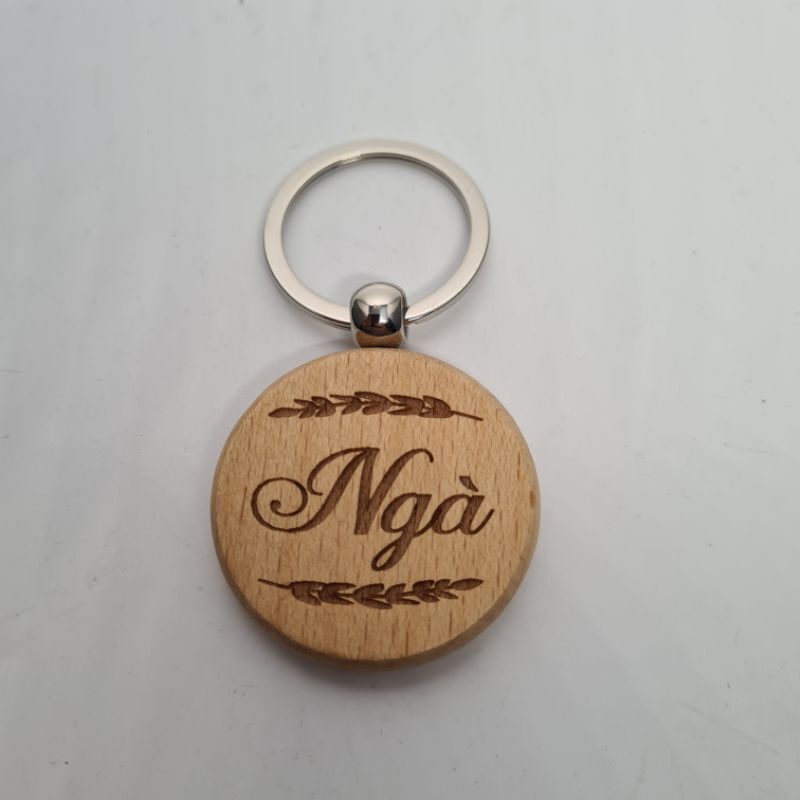 Móc khoá gỗ khắc theo yêu cầu
